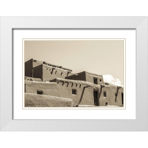 Southwest Adobe White Modern Wood Framed Art Print with Double Matting by Larson, Nathan