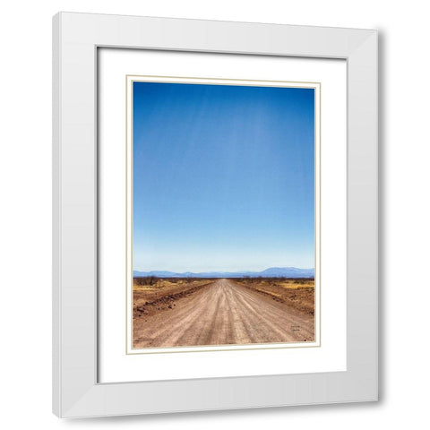 Follow Your Road White Modern Wood Framed Art Print with Double Matting by Larson, Nathan