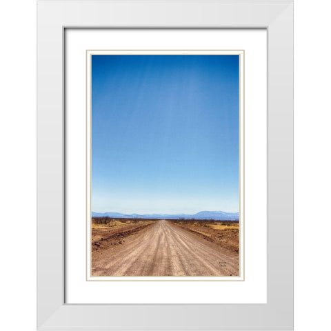 Follow Your Road White Modern Wood Framed Art Print with Double Matting by Larson, Nathan