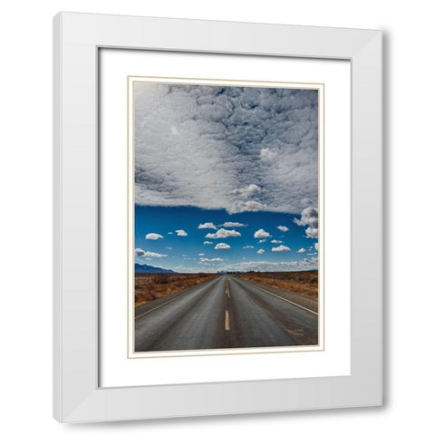 Tres Hermanas Clouds Color White Modern Wood Framed Art Print with Double Matting by Larson, Nathan