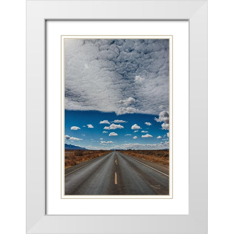 Tres Hermanas Clouds Color White Modern Wood Framed Art Print with Double Matting by Larson, Nathan