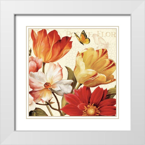 Poesie Florale III White Modern Wood Framed Art Print with Double Matting by Audit, Lisa