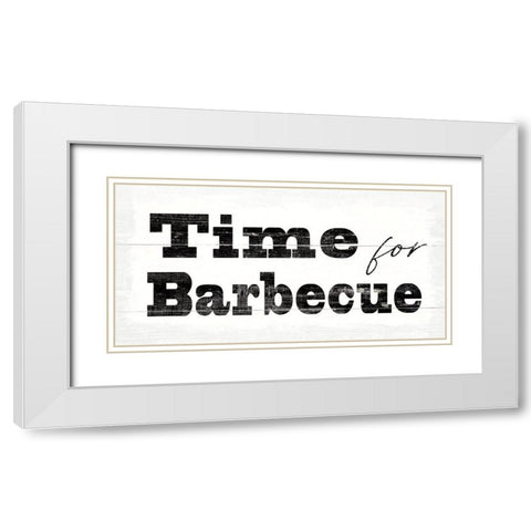 Time for Barbecue White Modern Wood Framed Art Print with Double Matting by Wild Apple Portfolio