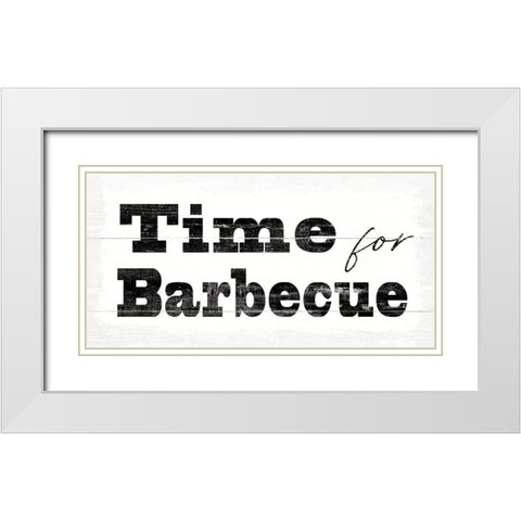 Time for Barbecue White Modern Wood Framed Art Print with Double Matting by Wild Apple Portfolio