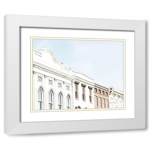 Row Houses White Modern Wood Framed Art Print with Double Matting by Urquhart, Elizabeth