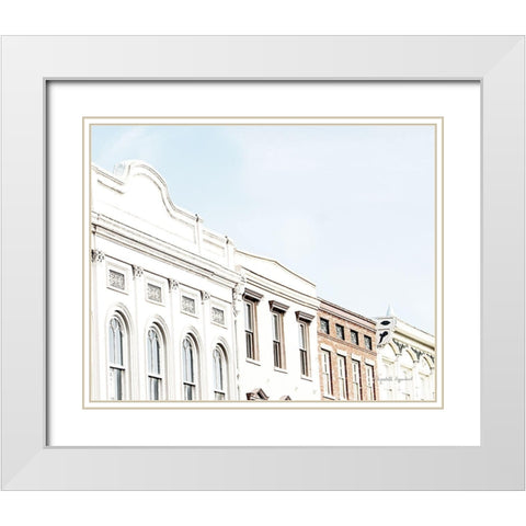 Row Houses White Modern Wood Framed Art Print with Double Matting by Urquhart, Elizabeth