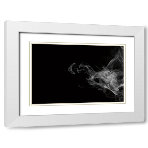 Smoke I White Modern Wood Framed Art Print with Double Matting by Larson, Nathan