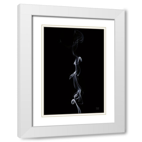 Smoke III White Modern Wood Framed Art Print with Double Matting by Larson, Nathan