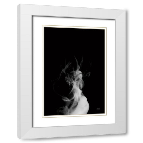 Smoke IV White Modern Wood Framed Art Print with Double Matting by Larson, Nathan