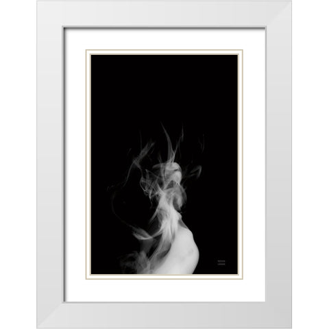 Smoke IV White Modern Wood Framed Art Print with Double Matting by Larson, Nathan