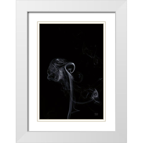 Smoke V White Modern Wood Framed Art Print with Double Matting by Larson, Nathan