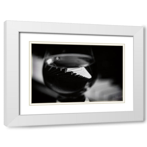 Night Vibes BW White Modern Wood Framed Art Print with Double Matting by Larson, Nathan