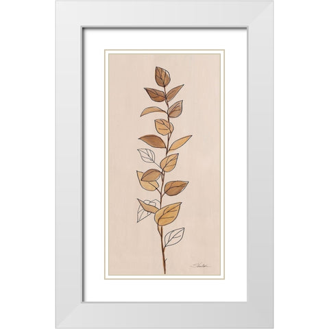 Farm Branch II White Modern Wood Framed Art Print with Double Matting by Vassileva, Silvia