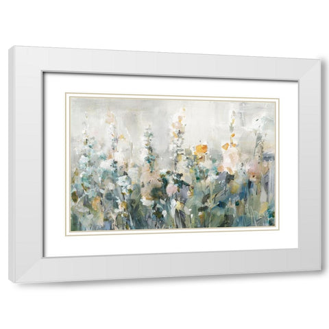 Rustic Garden Neutral White Modern Wood Framed Art Print with Double Matting by Nai, Danhui