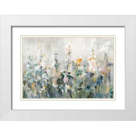 Rustic Garden Neutral White Modern Wood Framed Art Print with Double Matting by Nai, Danhui