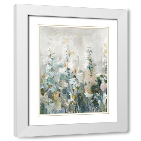 Rustic Garden Neutral II White Modern Wood Framed Art Print with Double Matting by Nai, Danhui