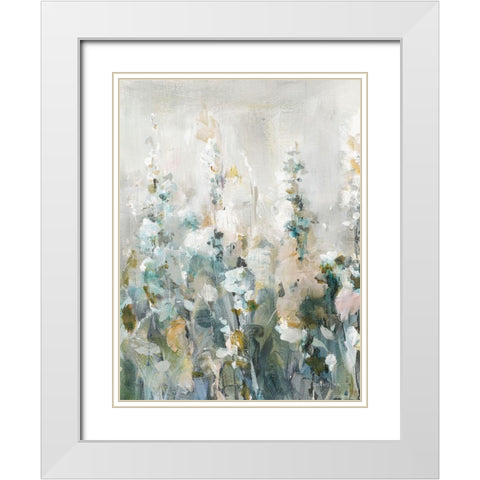 Rustic Garden Neutral II White Modern Wood Framed Art Print with Double Matting by Nai, Danhui