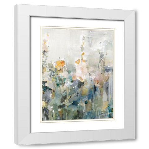 Rustic Garden Neutral III White Modern Wood Framed Art Print with Double Matting by Nai, Danhui