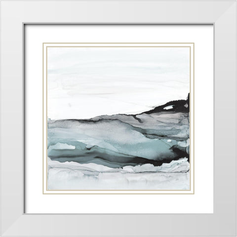 Light Aquascape I White Modern Wood Framed Art Print with Double Matting by Paschke, Chris