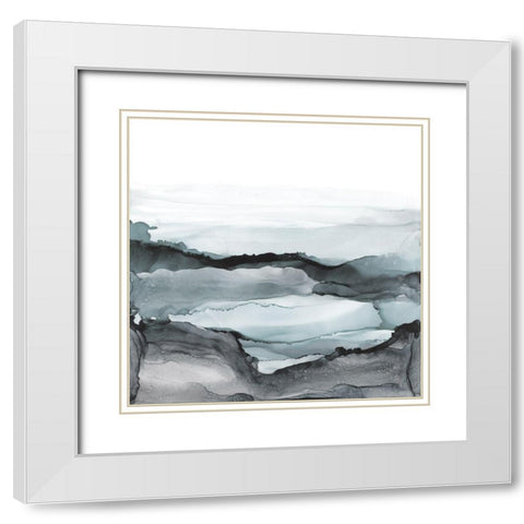 Light Aquascape II White Modern Wood Framed Art Print with Double Matting by Paschke, Chris