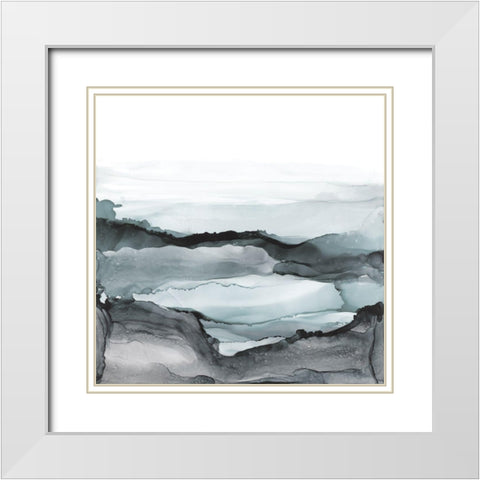 Light Aquascape II White Modern Wood Framed Art Print with Double Matting by Paschke, Chris