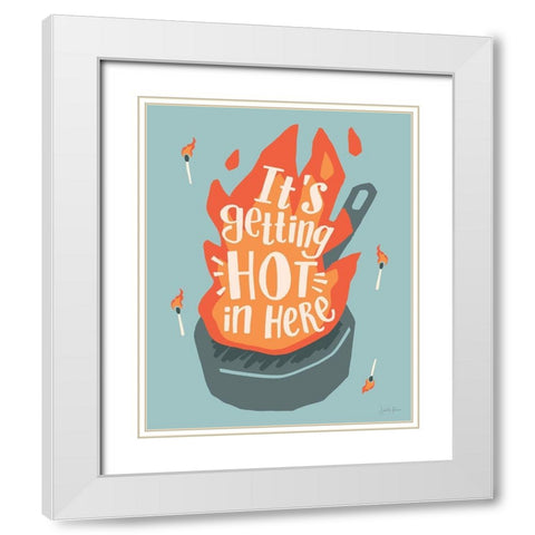 Hot In Here I White Modern Wood Framed Art Print with Double Matting by Penner, Janelle