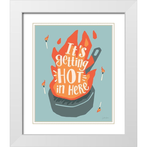 Hot In Here I White Modern Wood Framed Art Print with Double Matting by Penner, Janelle