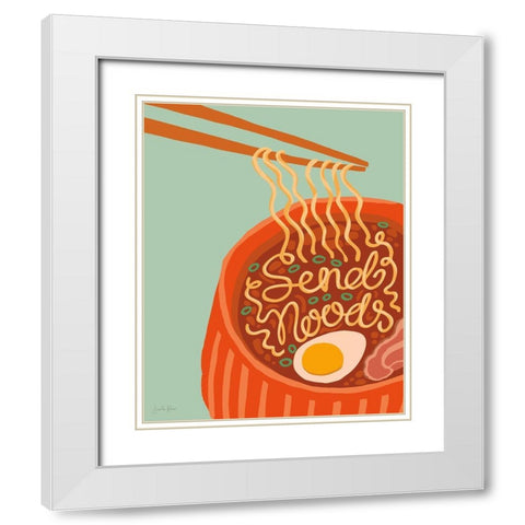 Send Noods I White Modern Wood Framed Art Print with Double Matting by Penner, Janelle