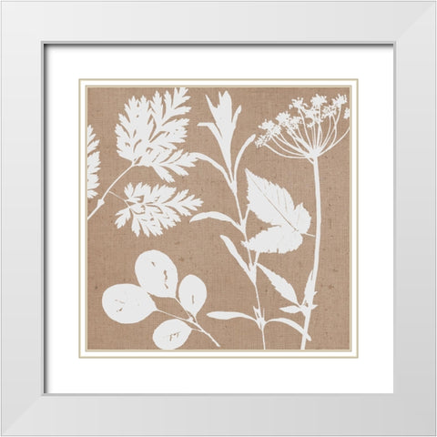 Leaves of Inspiration IV Neutral White Modern Wood Framed Art Print with Double Matting by Studio Mousseau