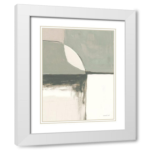 Overlay I Green Crop White Modern Wood Framed Art Print with Double Matting by Nai, Danhui