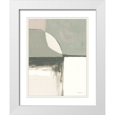 Overlay I Green Crop White Modern Wood Framed Art Print with Double Matting by Nai, Danhui
