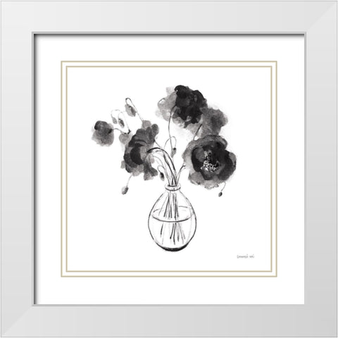 Garden Cuttings II Black White Modern Wood Framed Art Print with Double Matting by Nai, Danhui