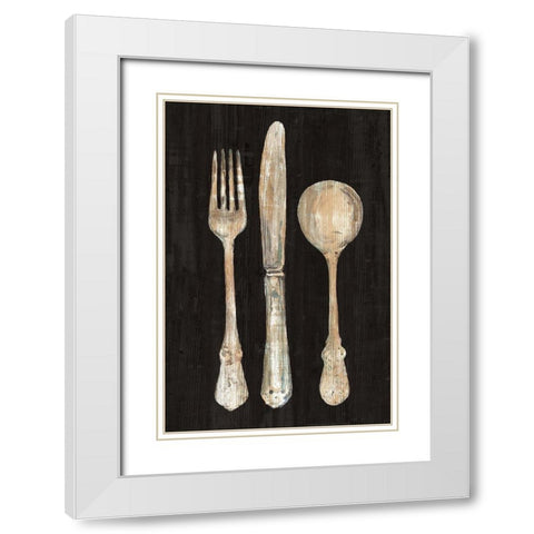 Setting the Table I White Modern Wood Framed Art Print with Double Matting by Wild Apple Portfolio