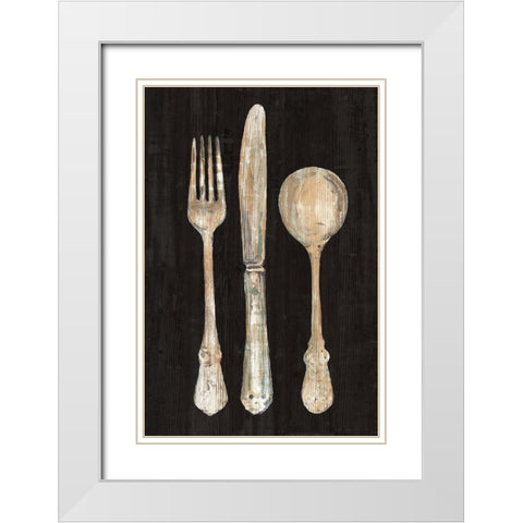 Setting the Table I White Modern Wood Framed Art Print with Double Matting by Wild Apple Portfolio