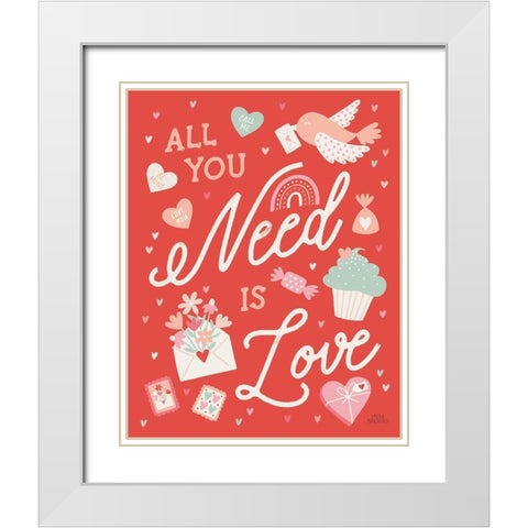 Lovebirds II White Modern Wood Framed Art Print with Double Matting by Marshall, Laura