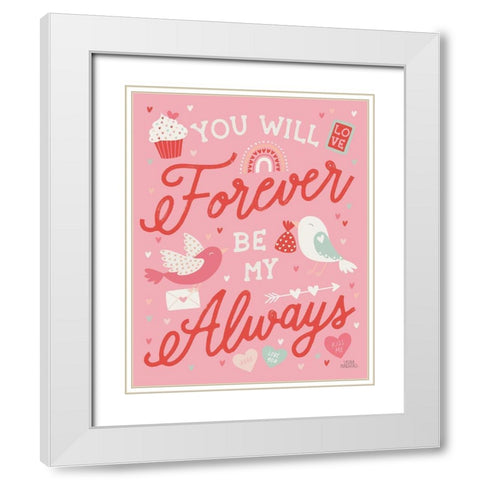 Lovebirds III White Modern Wood Framed Art Print with Double Matting by Marshall, Laura