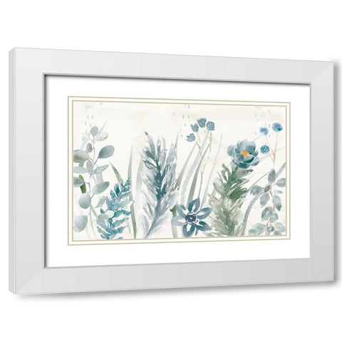 Boho Garden I No Butterflies Blue White Modern Wood Framed Art Print with Double Matting by June, Dina