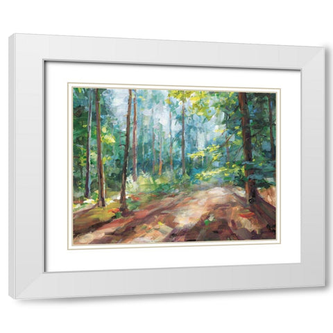 Woodland Reverie White Modern Wood Framed Art Print with Double Matting by Nai, Danhui