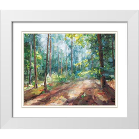 Woodland Reverie White Modern Wood Framed Art Print with Double Matting by Nai, Danhui