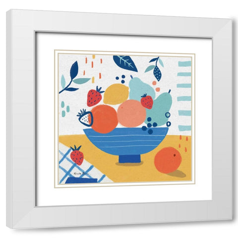 Fruit Still Life I White Modern Wood Framed Art Print with Double Matting by Zaman, Farida