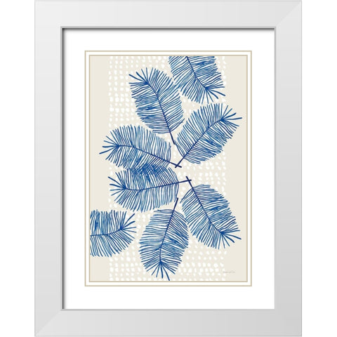 Modern Leaves I White Modern Wood Framed Art Print with Double Matting by Charro, Mercedes Lopez