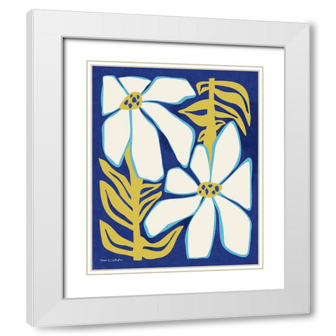 Flower Power I White Modern Wood Framed Art Print with Double Matting by Gallagher, Megan