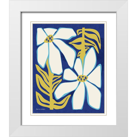 Flower Power I White Modern Wood Framed Art Print with Double Matting by Gallagher, Megan