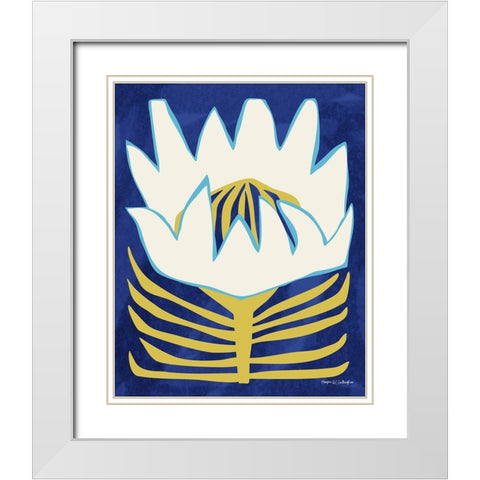 Flower Power II White Modern Wood Framed Art Print with Double Matting by Gallagher, Megan