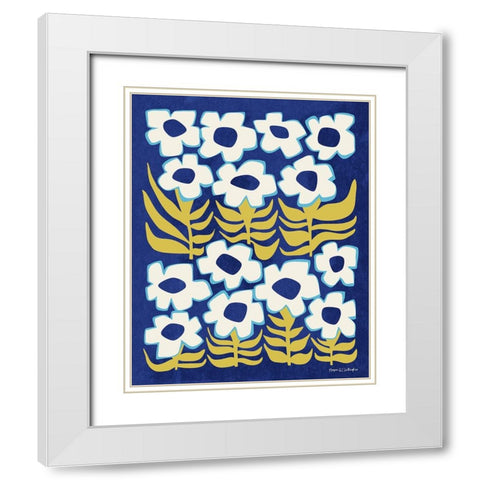 Flower Power III White Modern Wood Framed Art Print with Double Matting by Gallagher, Megan