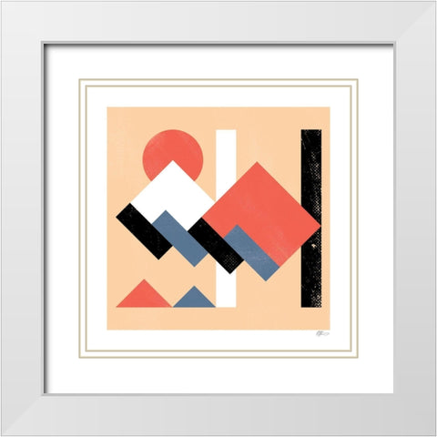 Shapes and Forms White Modern Wood Framed Art Print with Double Matting by Paterson, Robert John