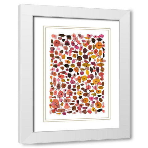 Mid Century III Plum Vertical White Modern Wood Framed Art Print with Double Matting by Warrick, Cheryl
