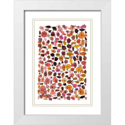 Mid Century III Plum Vertical White Modern Wood Framed Art Print with Double Matting by Warrick, Cheryl