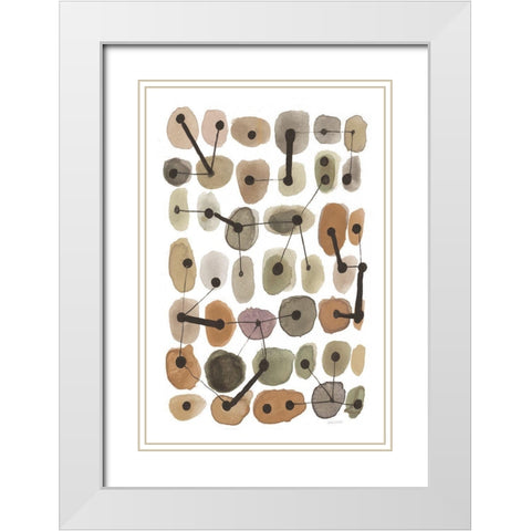 Mid Century II Warm Neutral Vertical White Modern Wood Framed Art Print with Double Matting by Warrick, Cheryl