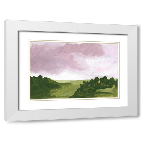 Country Lane White Modern Wood Framed Art Print with Double Matting by Mack, Lynn